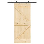vidaXL Ușă glisantă cu set de feronerie 85x210 cm, lemn masiv de pin vidaXL Ușă glisantă cu set de feronerie 85x210 cm, lemn masiv de pin