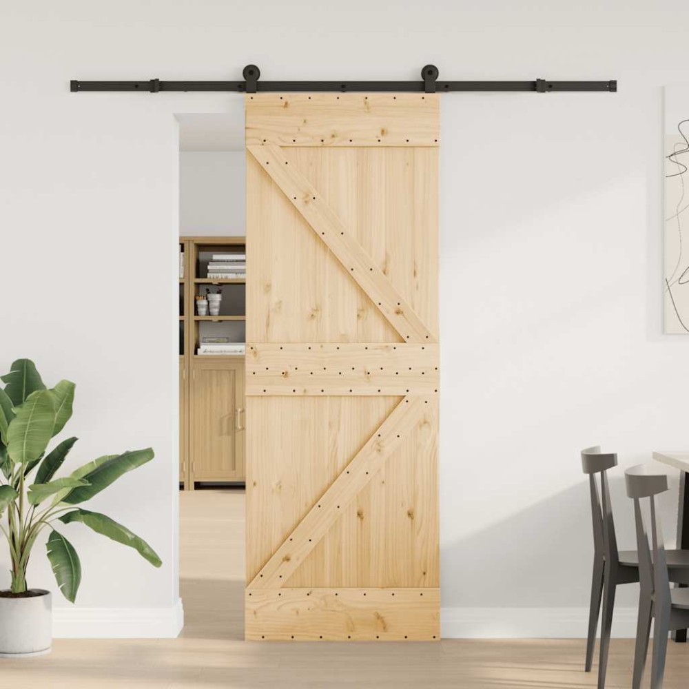 vidaXL Ușă glisantă cu set de feronerie 70x210 cm, lemn masiv de pin