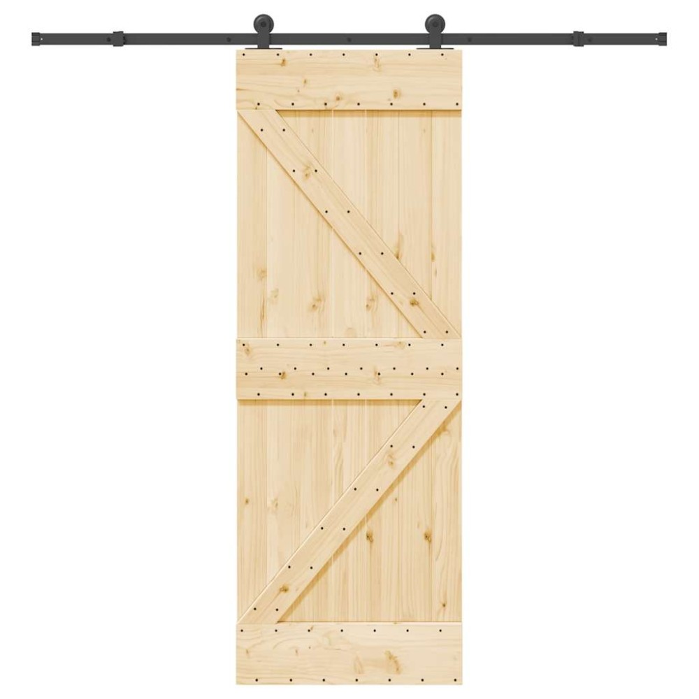 vidaXL Ușă glisantă cu set de feronerie 70x210 cm, lemn masiv de pin