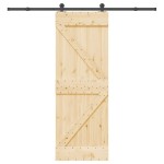 vidaXL Ușă glisantă cu set de feronerie 70x210 cm, lemn masiv de pin vidaXL Ușă glisantă cu set de feronerie 70x210 cm, lemn masiv de pin
