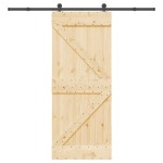 vidaXL Ușă glisantă cu set de feronerie 85x210 cm, lemn masiv de pin vidaXL Ușă glisantă cu set de feronerie 85x210 cm, lemn masiv de pin