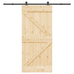 vidaXL Ușă glisantă cu set de feronerie 95x210 cm, lemn masiv de pin vidaXL Ușă glisantă cu set de feronerie 95x210 cm, lemn masiv de pin