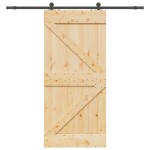 vidaXL Ușă glisantă cu set de feronerie 80x210 cm, lemn masiv de pin vidaXL Ușă glisantă cu set de feronerie 80x210 cm, lemn masiv de pin