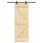 vidaXL Ușă glisantă cu set de feronerie 70x210 cm, lemn masiv de pin vidaXL Ușă glisantă cu set de feronerie 70x210 cm, lemn masiv de pin