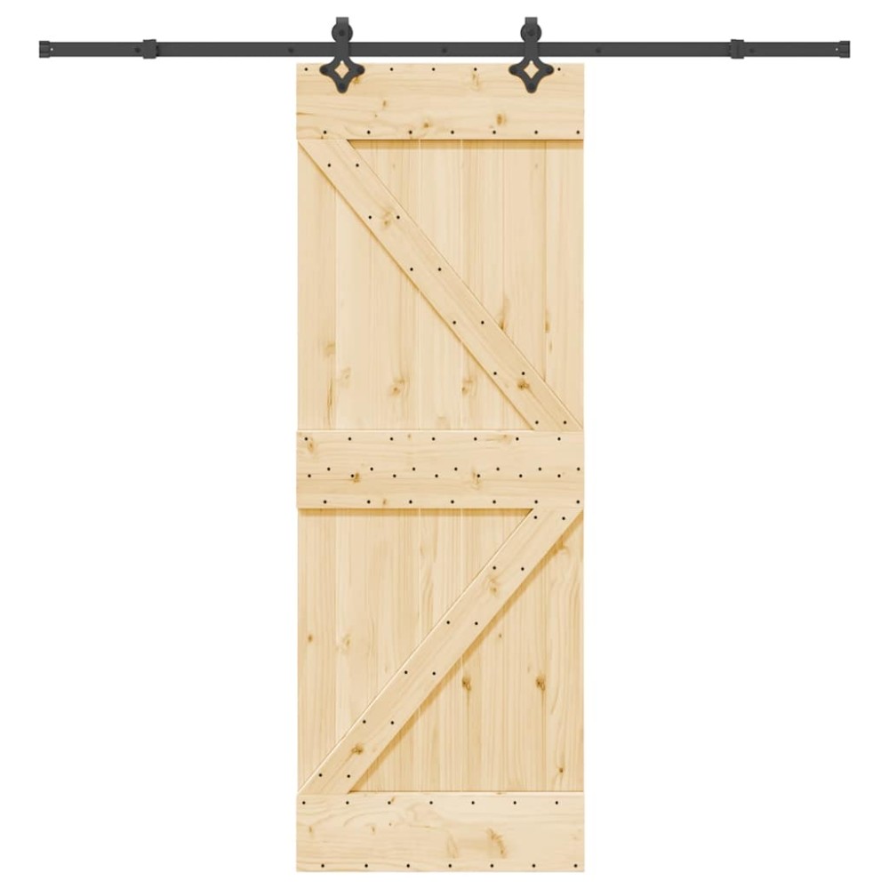 vidaXL Ușă glisantă cu set de feronerie 70x210 cm, lemn masiv de pin