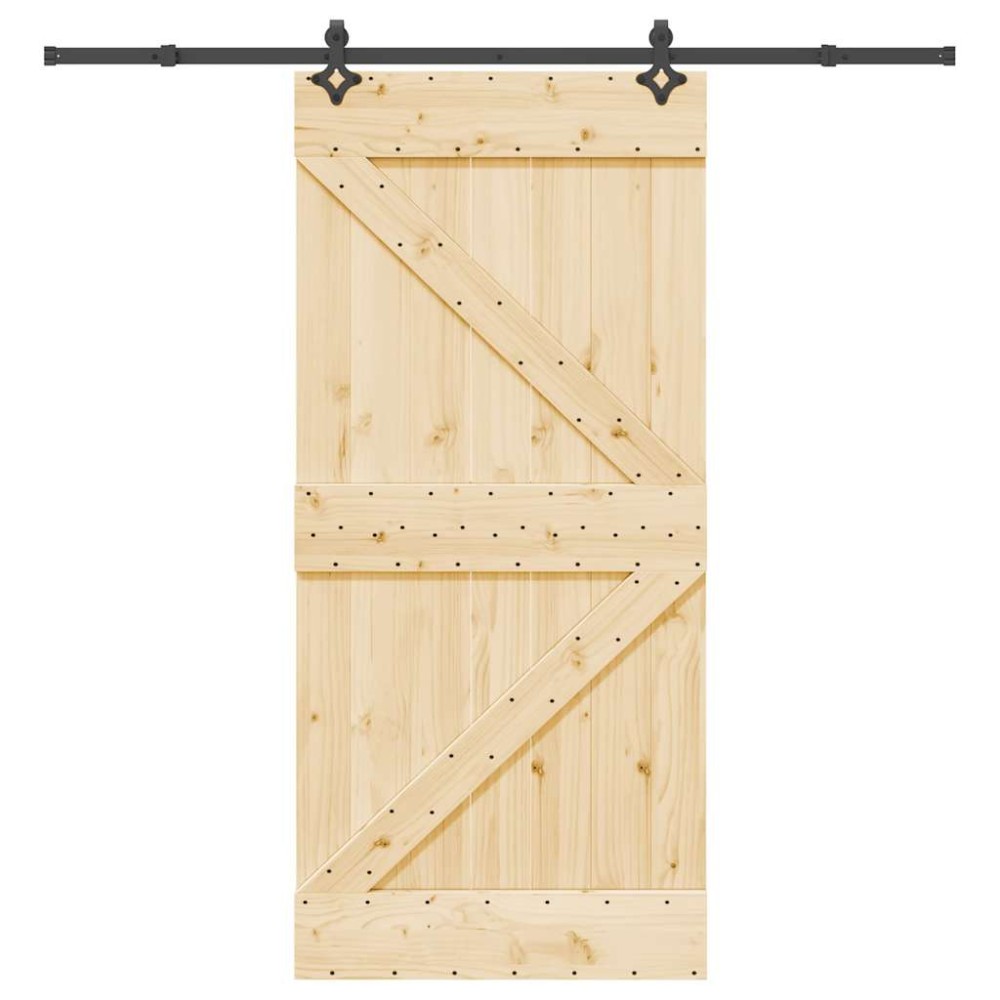 vidaXL Ușă glisantă cu set de feronerie 95x210 cm, lemn masiv de pin