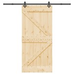vidaXL Ușă glisantă cu set de feronerie 95x210 cm, lemn masiv de pin vidaXL Ușă glisantă cu set de feronerie 95x210 cm, lemn masiv de pin