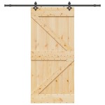 vidaXL Ușă glisantă cu set feronerie, 100x210 cm, lemn masiv de pin vidaXL Ușă glisantă cu set feronerie, 100x210 cm, lemn masiv de pin