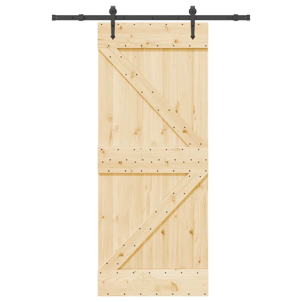 vidaXL Ușă glisantă cu set de feronerie 85x210 cm, lemn masiv de pin