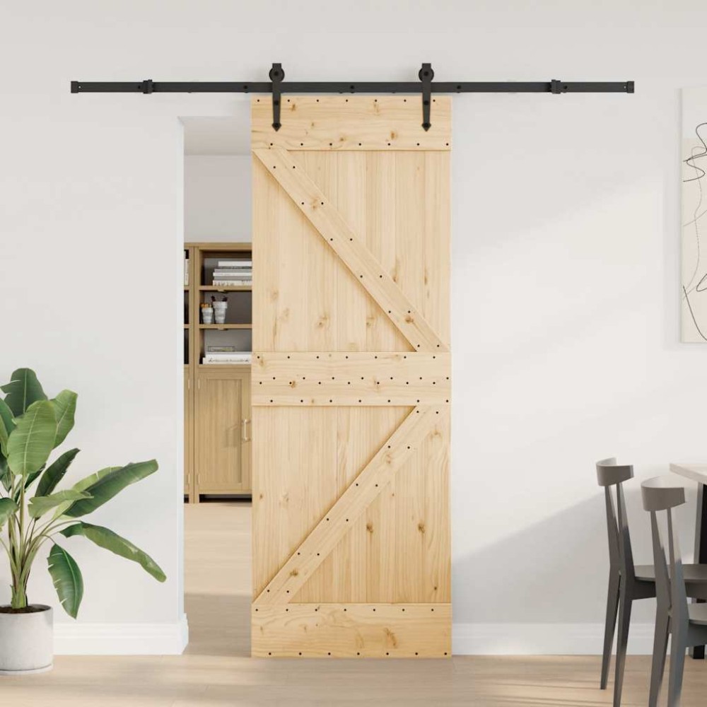 vidaXL Ușă glisantă cu set de feronerie 70x210 cm, lemn masiv de pin