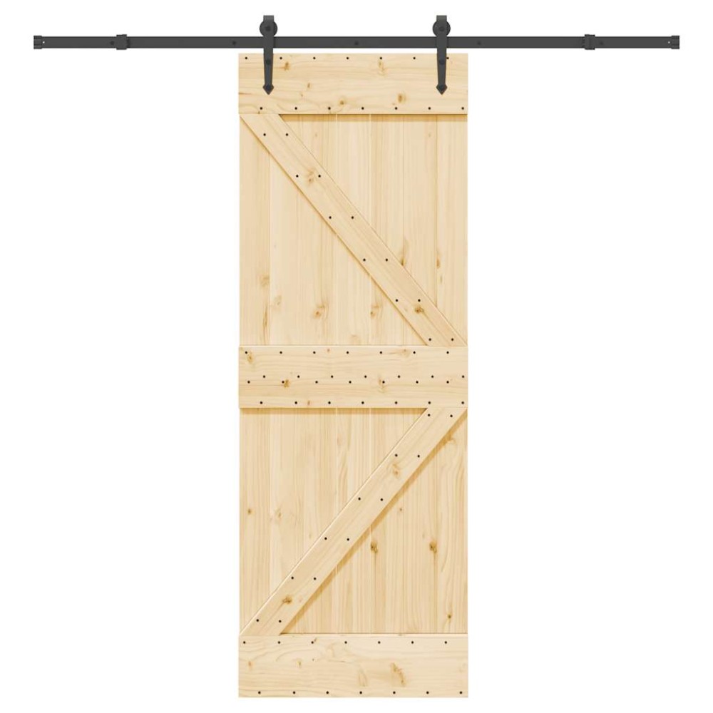 vidaXL Ușă glisantă cu set de feronerie 70x210 cm, lemn masiv de pin