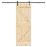vidaXL Ușă glisantă cu set de feronerie 70x210 cm, lemn masiv de pin vidaXL Ușă glisantă cu set de feronerie 70x210 cm, lemn masiv de pin