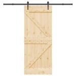 vidaXL Ușă glisantă cu set de feronerie 85x210 cm, lemn masiv de pin vidaXL Ușă glisantă cu set de feronerie 85x210 cm, lemn masiv de pin
