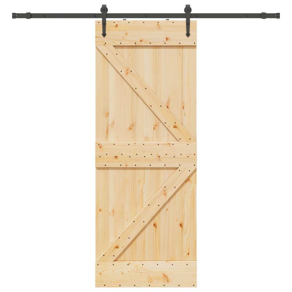 vidaXL Ușă glisantă cu set de feronerie 80x210 cm, lemn masiv de pin