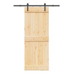 vidaXL Ușă glisantă cu set de feronerie 80x210 cm, lemn masiv de pin vidaXL Ușă glisantă cu set de feronerie 80x210 cm, lemn masiv de pin