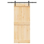 vidaXL Ușă glisantă cu set de feronerie 85x210 cm, lemn masiv de pin vidaXL Ușă glisantă cu set de feronerie 85x210 cm, lemn masiv de pin