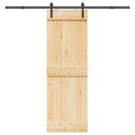 vidaXL Ușă glisantă cu set de feronerie 70x210 cm, lemn masiv de pin vidaXL Ușă glisantă cu set de feronerie 70x210 cm, lemn masiv de pin