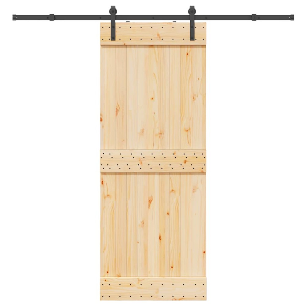 vidaXL Ușă glisantă cu set de feronerie 80x210 cm, lemn masiv de pin