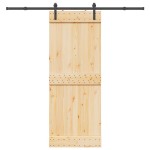 vidaXL Ușă glisantă cu set de feronerie 80x210 cm, lemn masiv de pin vidaXL Ușă glisantă cu set de feronerie 80x210 cm, lemn masiv de pin