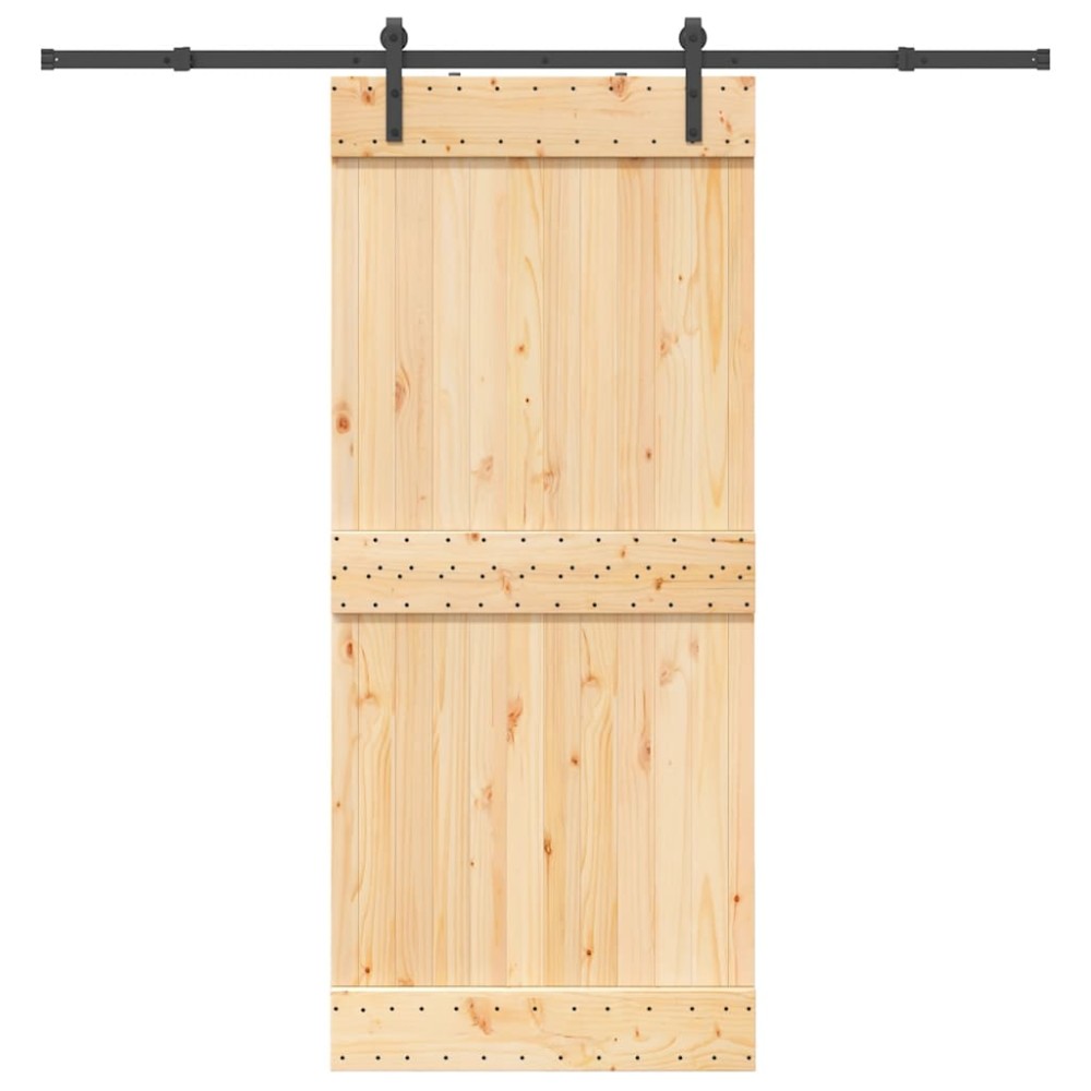 vidaXL Ușă glisantă cu set feronerie, 90x210 cm, lemn masiv de pin