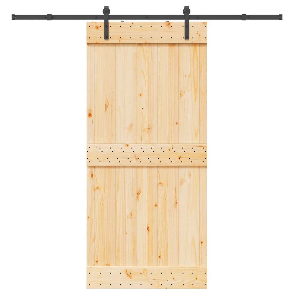 vidaXL Ușă glisantă cu set de feronerie 95x210 cm, lemn masiv de pin