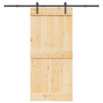 vidaXL Ușă glisantă cu set de feronerie 95x210 cm, lemn masiv de pin