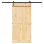 vidaXL Ușă glisantă cu set feronerie, 100x210 cm, lemn masiv de pin vidaXL Ușă glisantă cu set feronerie, 100x210 cm, lemn masiv de pin