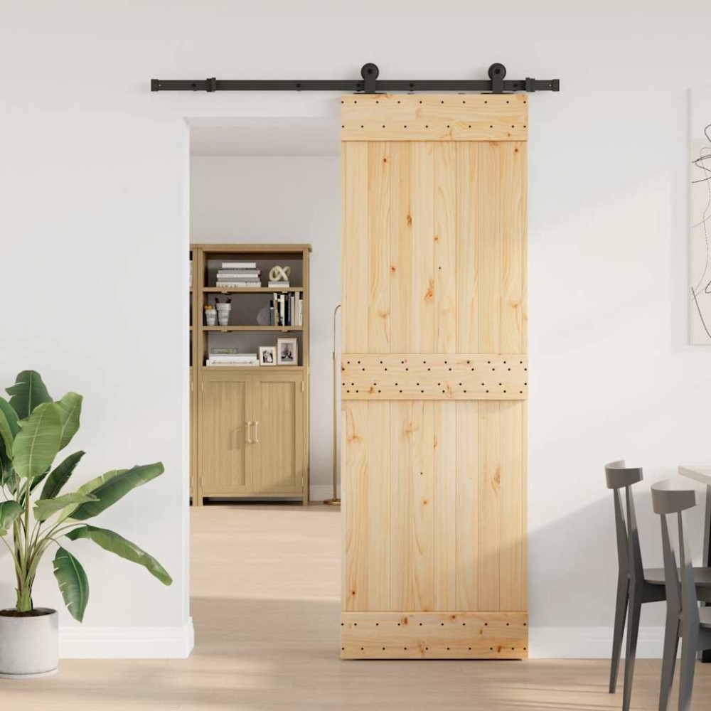 vidaXL Ușă glisantă cu set de feronerie 70x210 cm, lemn masiv de pin