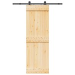 vidaXL Ușă glisantă cu set de feronerie 70x210 cm, lemn masiv de pin vidaXL Ușă glisantă cu set de feronerie 70x210 cm, lemn masiv de pin