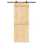 vidaXL Ușă glisantă cu set de feronerie 80x210 cm, lemn masiv de pin vidaXL Ușă glisantă cu set de feronerie 80x210 cm, lemn masiv de pin