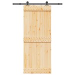 vidaXL Ușă glisantă cu set de feronerie 85x210 cm, lemn masiv de pin vidaXL Ușă glisantă cu set de feronerie 85x210 cm, lemn masiv de pin