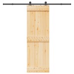 vidaXL Ușă glisantă cu set de feronerie 70x210 cm, lemn masiv de pin vidaXL Ușă glisantă cu set de feronerie 70x210 cm, lemn masiv de pin