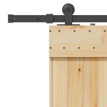 vidaXL Ușă glisantă cu set de feronerie 85x210 cm, lemn masiv de pin vidaXL Ușă glisantă cu set de feronerie 85x210 cm, lemn masiv de pin