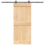 vidaXL Ușă glisantă cu set feronerie, 90x210 cm, lemn masiv de pin vidaXL Ușă glisantă cu set feronerie, 90x210 cm, lemn masiv de pin