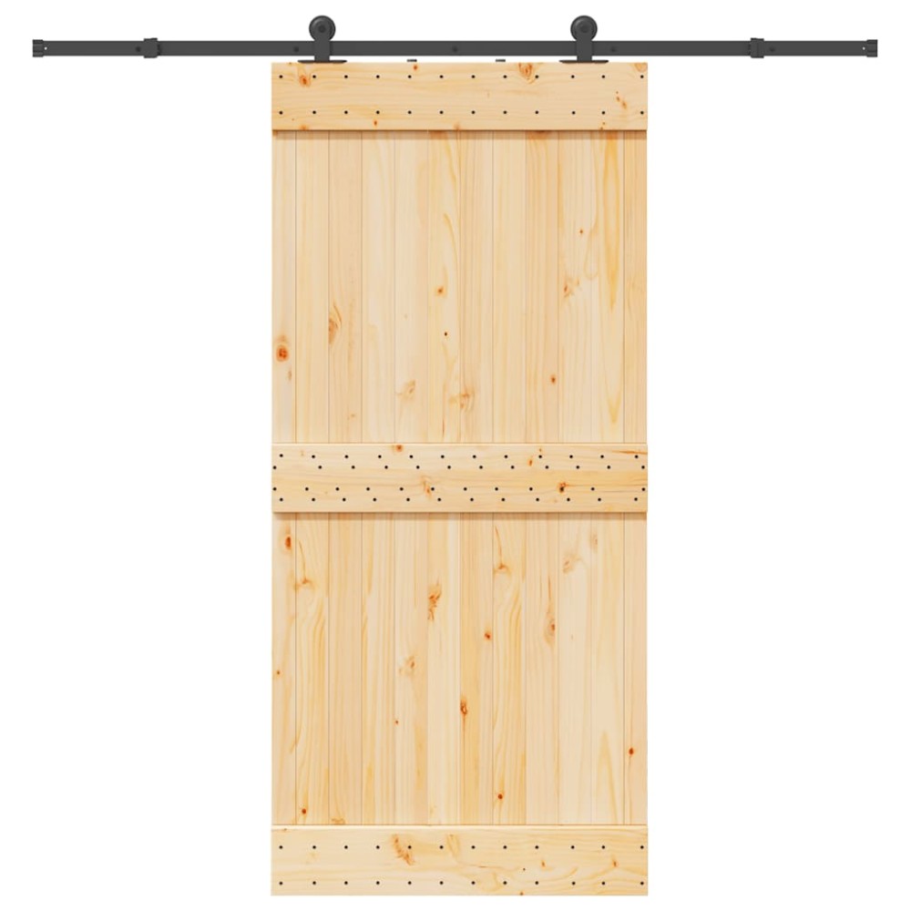 vidaXL Ușă glisantă cu set de feronerie 95x210 cm, lemn masiv de pin