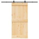 vidaXL Ușă glisantă cu set de feronerie 95x210 cm, lemn masiv de pin vidaXL Ușă glisantă cu set de feronerie 95x210 cm, lemn masiv de pin