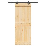 vidaXL Ușă glisantă cu set de feronerie 80x210 cm, lemn masiv de pin vidaXL Ușă glisantă cu set de feronerie 80x210 cm, lemn masiv de pin