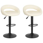 vidaXL Scaune de bar, 2 buc., crem, catifea vidaXL Scaune de bar, 2 buc., crem, catifea