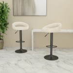 vidaXL Scaune de bar, 2 buc., crem, catifea vidaXL Scaune de bar, 2 buc., crem, catifea