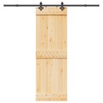 vidaXL Ușă glisantă cu set de feronerie 70x210 cm, lemn masiv de pin vidaXL Ușă glisantă cu set de feronerie 70x210 cm, lemn masiv de pin