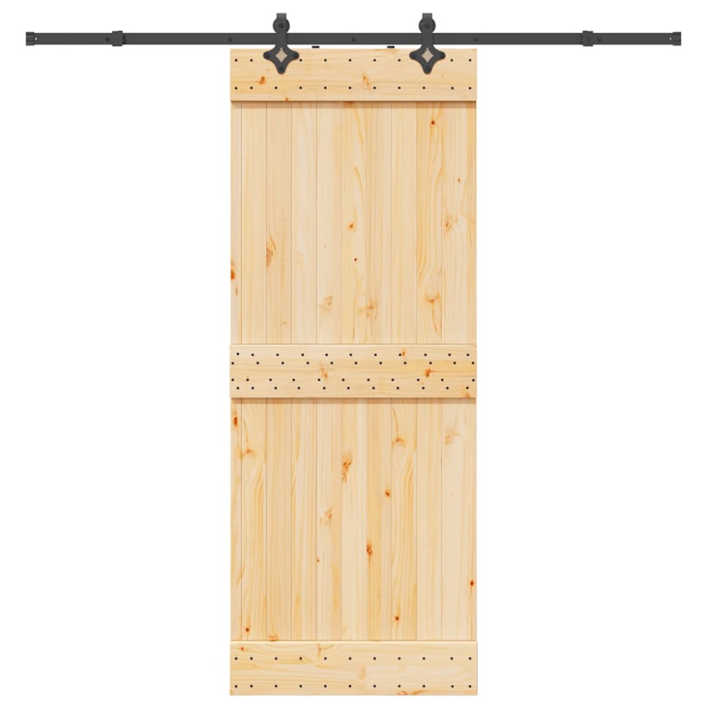 vidaXL Ușă glisantă cu set de feronerie 80x210 cm, lemn masiv de pin