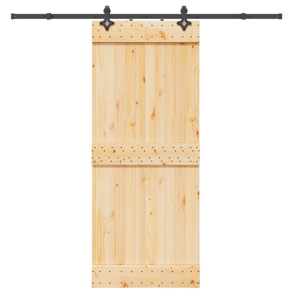 vidaXL Ușă glisantă cu set de feronerie 85x210 cm, lemn masiv de pin