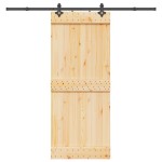 vidaXL Ușă glisantă cu set de feronerie 85x210 cm, lemn masiv de pin vidaXL Ușă glisantă cu set de feronerie 85x210 cm, lemn masiv de pin