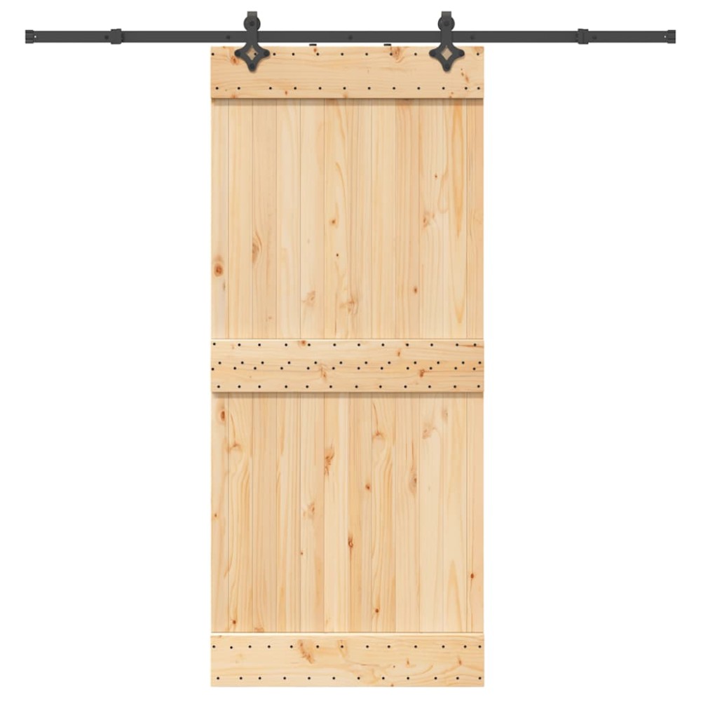 vidaXL Ușă glisantă cu set feronerie, 90x210 cm, lemn masiv de pin