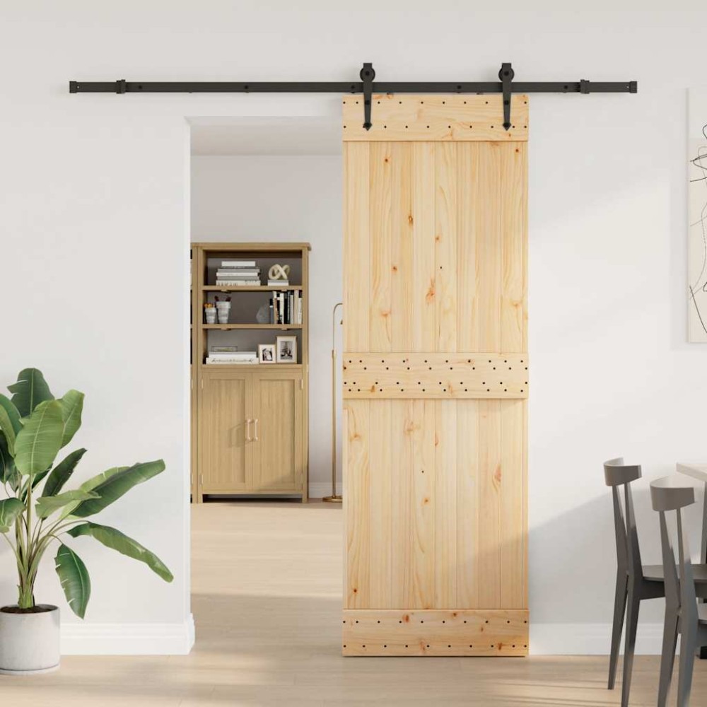 vidaXL Ușă glisantă cu set de feronerie 70x210 cm, lemn masiv de pin