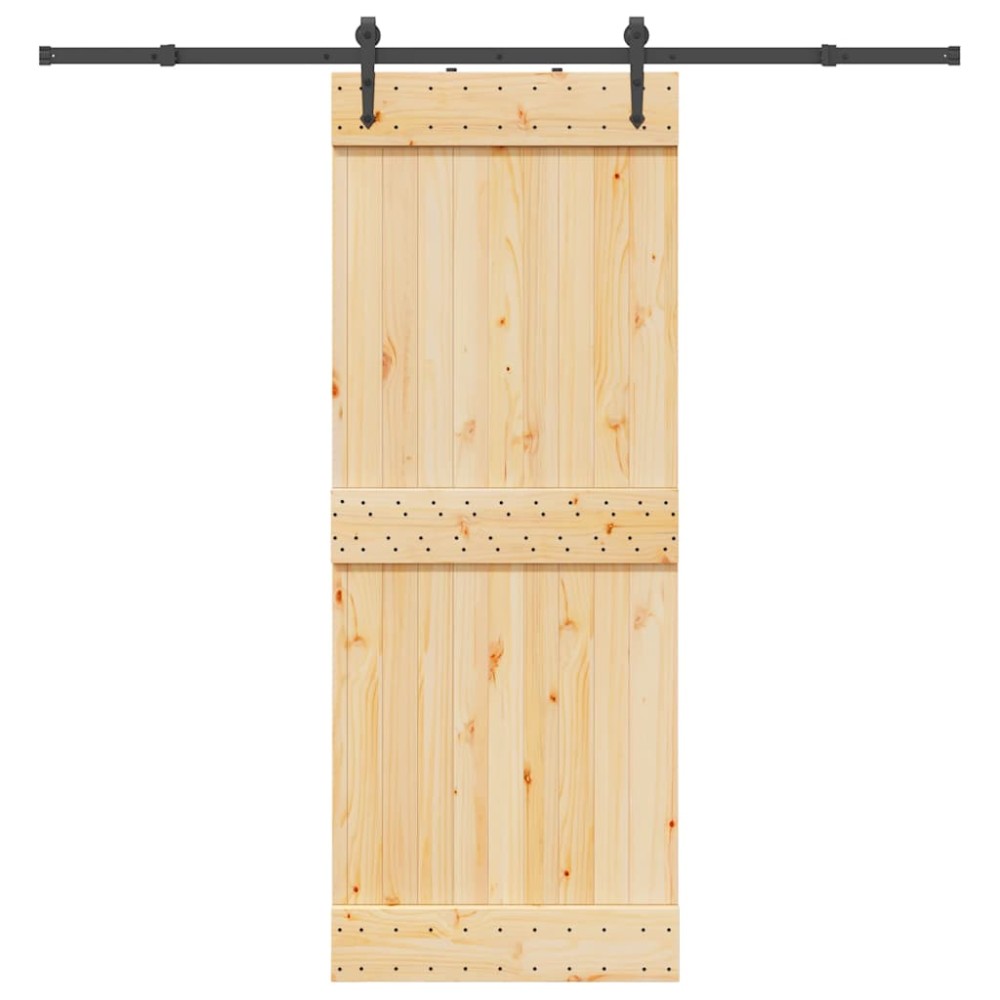 vidaXL Ușă glisantă cu set de feronerie 80x210 cm, lemn masiv de pin