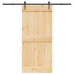 vidaXL Ușă glisantă cu set de feronerie 95x210 cm, lemn masiv de pin vidaXL Ușă glisantă cu set de feronerie 95x210 cm, lemn masiv de pin