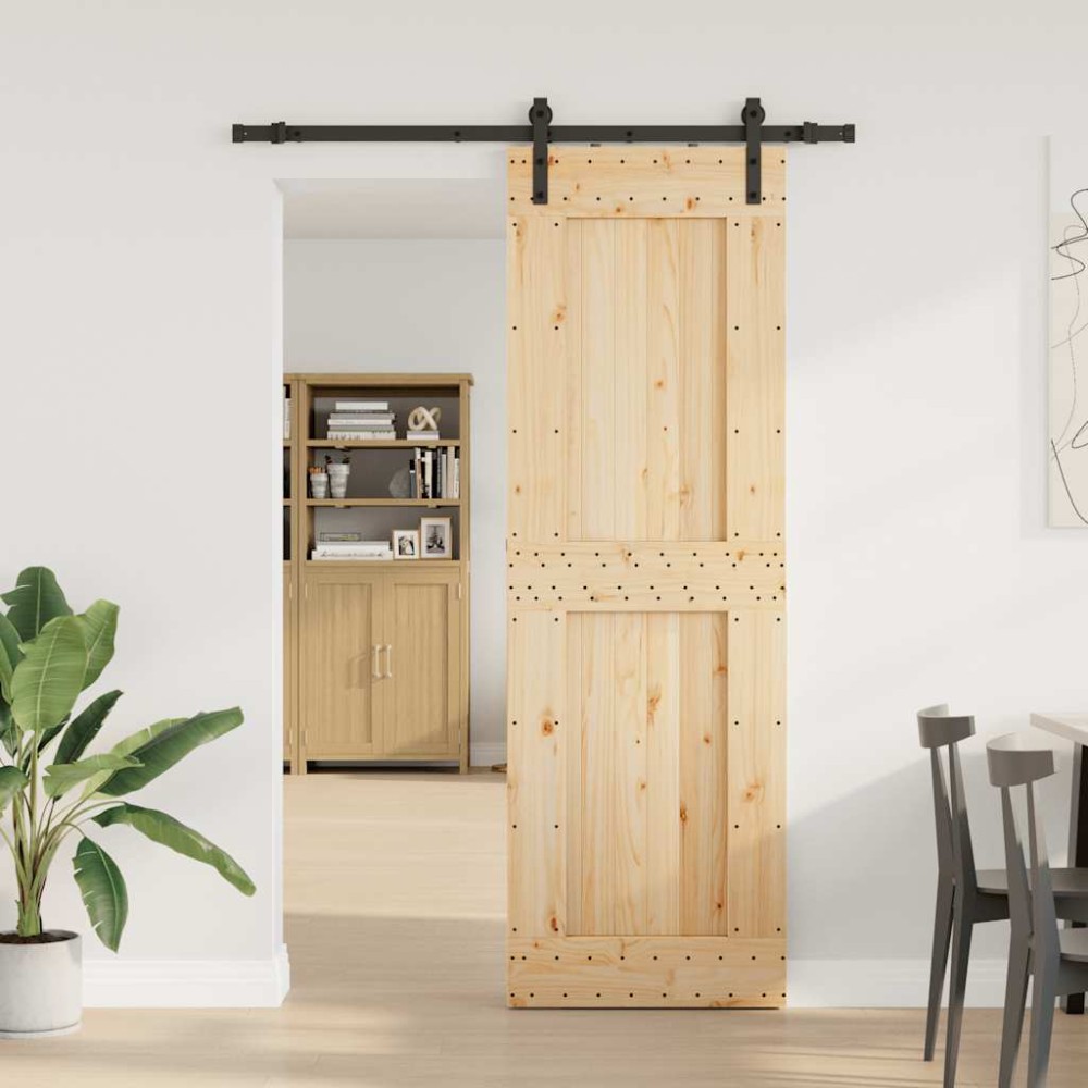vidaXL Ușă glisantă cu set de feronerie 70x210 cm, lemn masiv de pin