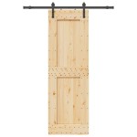 vidaXL Ușă glisantă cu set de feronerie 70x210 cm, lemn masiv de pin vidaXL Ușă glisantă cu set de feronerie 70x210 cm, lemn masiv de pin