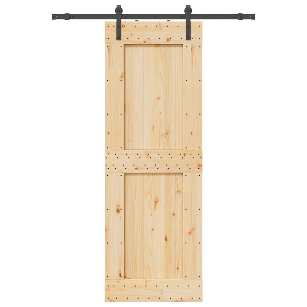vidaXL Ușă glisantă cu set de feronerie 80x210 cm, lemn masiv de pin